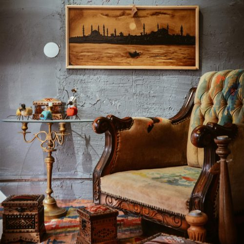 iron ottoman $65